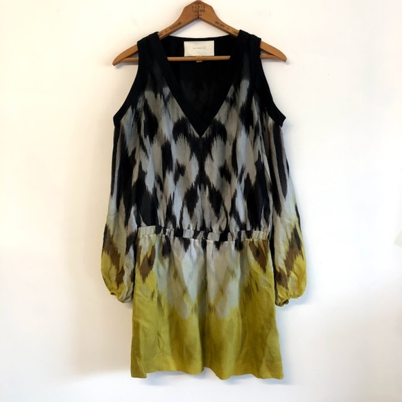 Anthropologie Dresses & Skirts - Leifsdottir Ikat Cold Shoulder Silk Tunic Dress